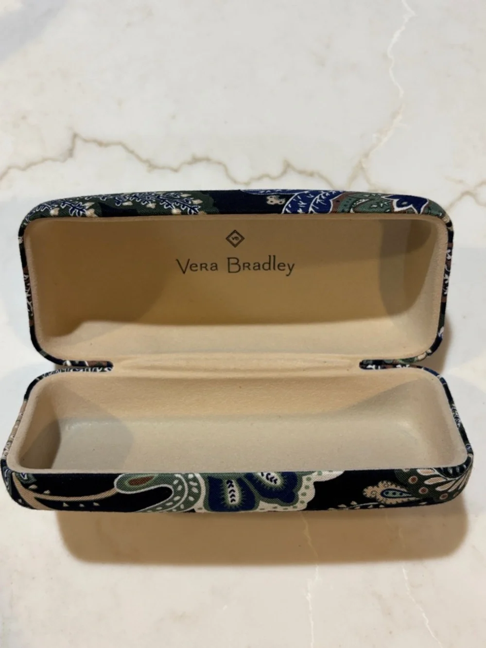 Vera Bradley Clamshell Eyewear Case In Java Navy Camo Pattern
